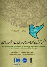 چاپ مقاله در هشتمین کنفرانس بین المللی پژوهشهای دینی و اسلامی، حقوق، علوم تربیتی و روانشناسی